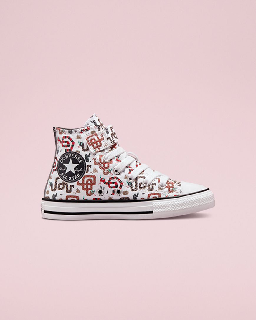 Tenis Converse Chuck Taylor All Star Easy-On Snake Cano Alto Menina Branco Cinzentas Vermelhas | PT D010735